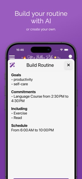 My Better Life app screenshot