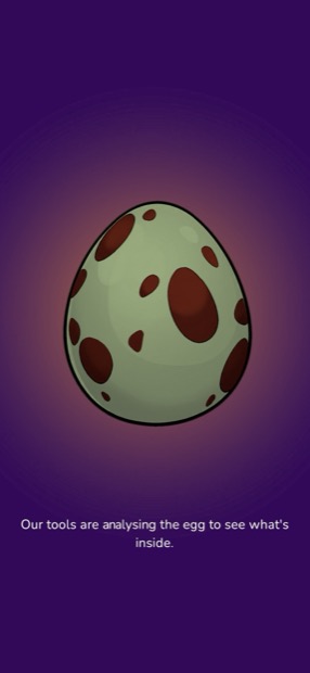 Pocket Pet egg screen before hatching